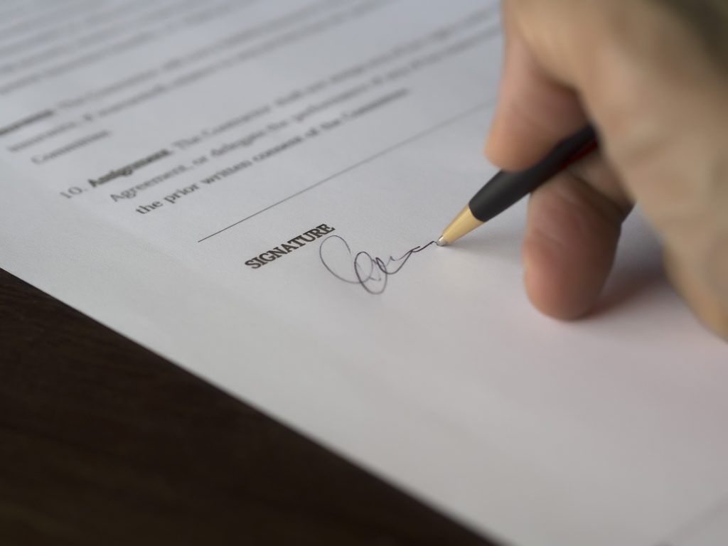 paperwork signature